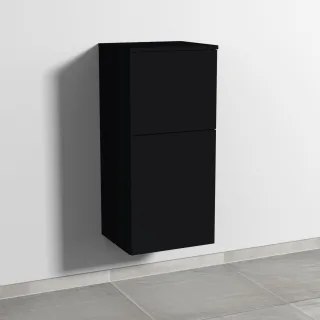 Sanipa 3way Mittelschrank mit 1 Tür und 1 Auszug, Schwarz-Matt, SF12908 SF12908