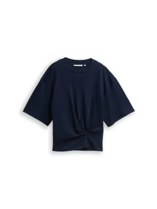 Denim Tom Tailor - T-Shirt mit Knotendetail sky captain blue - Gr. - XL