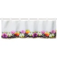 Delindo Lifestyle Scheibengardine Bistrogardine Kürbis mit schlaufen, Herbst, 45x120 cm, Schlaufen, blickdicht