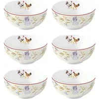 EasyLife Dessertschale Country Life, Porzellan, Spülmaschinengeeignet, Mehrfarbig, Hühner, H: 5.5cm