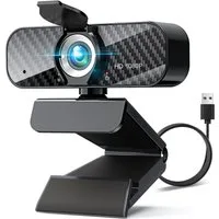 ibettertec 1080P Full HD Webcam,USB Webcam,Full HD-Webcam,mit mikrofon Full HD-Webcam (WLAN (Wi-Fi), Mini Plug and Play für Desktop & Notebook, USB Kamera Web Cam für YouTube,Skype,Xbox(Weiß/Warmes Licht)-notfall)