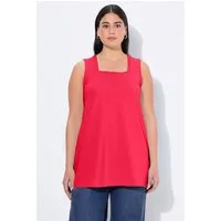 Ulla Popken Longshirt Longtop Classic Fit Carré-Ausschnitt ärmellos