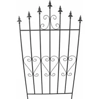 Dekoleidenschaft Zierzaun Dekozaun "Lilie" aus Metall schwarz, Steckzaun erweiterbar, Gartenzaun, (1-St), Vintage Metallzaun, 111 cm hoch, Beeteinfassung