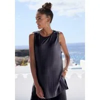 LASCANA Longtop aus schimmernder Ware mit Plisseefalten