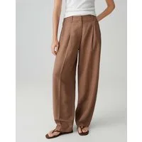 OPUS PANTS Bundfaltenhose Moira bloom aus weicher Webware mit Leinenstruktur Praktische Taschen runden den entspannten Look ab