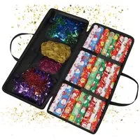 relaxdays Aufbewahrungsbox Geschenkpapier Aufbewahrung, schwarz