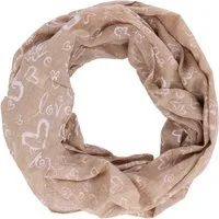 MIRROSI Loop Damen Schal mit Love Herz Muster Weich aus 100% Baumwolle, (ca. 160x44cm Zweimal um den Hals wickelbar, Loop-S), Damen Halstuch Stola ideal für Frühling,Sommer, Herbst