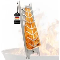 eluno Räucherbrett Flammlachsbrett aus Edelstahl, Edelstahl, (1-St)