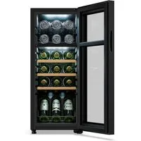 Klarstein Weinkühlschrank Bovella 18 Duo+ Weinkühlschrank 2 Zonen 18 Fl 50L 5-18°C Touch UV LED, für 18 Standardflaschen á 0,75l,Flaschenkühlschrank Weintemperierschrank Weinschrank Wein & Getränke