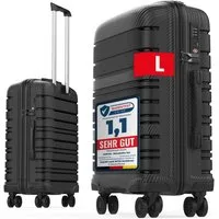 GENTOR Hartschalen-Trolley Koffer Reisekoffer Hartschalenkoffer Trolley Rollkoffer Handgepäck, 4 Rollen, PP Harteschalenkoffer & Reisekoffer