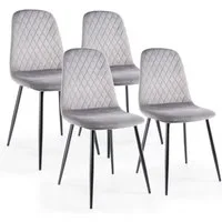 oyajia Esszimmerstuhl Stuhlset – Polsterstühle, Moderner Küchenstuhl. Samt (Metallgestell, 4 St), Küchenstuhl, Samt,Polsterstuhl, bis 150 kg, ERGONOMISCHES DESIGN