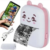 Wisam Mini Bluetooth Taschendrucker Kompatibel mit iOS Android Rosa Etikettendrucker, (Bluetooth, Thermodruck)