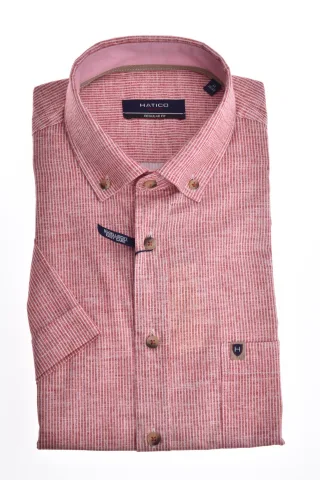 pure - HATICO- Sport Hemd regular fit Halbarm rot - Gr. - L