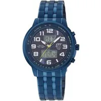 ETT Funkchronograph Hunter EGS-11735-32M, Armbanduhr, Solar, Herrenuhr, Edelstahlarmband, analog, digital