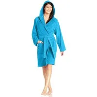 Vossen Unisex-Bademantel Texas, ideal für Sauna & Spa, Hotelbademantel, Morgenmantel, Kurzform, Webvelours, Kapuze, Gürtel, für Damen & Herren