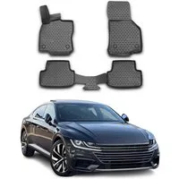 OMAC Auto-Fußmatten für VW Arteon 2017-2025 Schwarz 4 tlg TPE (4 St), für VW Arteon 2017-2025 VW Arteon 2017-2025, Antirutsch,Wasserfest,Einfache Installation