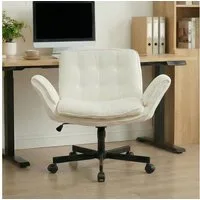 Leawin Drehstuhl Ergonomischer Drehstuhl aus Chenille mit breitem Sitz
