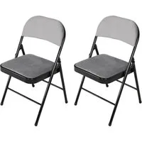 HTI-Living Klappstuhl Klappstuhl Wedigo Velvet Grau 2er-Set (Set, 2 St), Gästestuhl Familienfeiern Firmenveranstaltungen