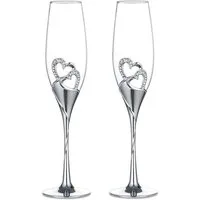 LuxusKollektion Weinglas Kristiall Diamant-besetzte Herz Motiv Weingläser Set - Hochwertige