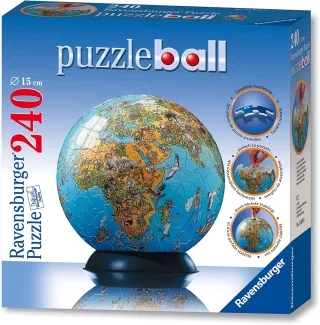 Ravensburger 11019 Puzzleball - Illustrierte Weltkarte [240 Teile]