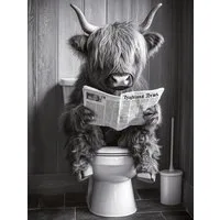Bönninghoff Leinwandbild, Hochlandrind, Humor, Kuh, Kuhbilder, Kühe, Schwarz-Weiß, Tiere (1 St)