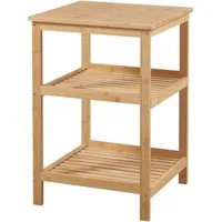 en.casa Standregal, »Ikerasak« Badregal Bambus Küchenregal 60 x 40 x 40 cm Natur