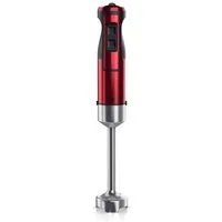 Arendo Stabmixer Edelstahl Pürierstab, Handmixer, stufenlose Regelung, rot, 1000 W, Turbotaste, Abnehmbarer Mixfuß, GS-Zertifiziert