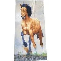 Jerry Fabrics Handtuch Strandtuch Badetuch Pferdemotiv, Hengst 70 cm x 140 cm, 100 % Baumwoll, Frottee (1-St)