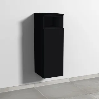 Sanipa 3way Mittelschrank mit 1 Tür und 1 offenem Fach, Schwarz-Matt, SF13108 SF13108