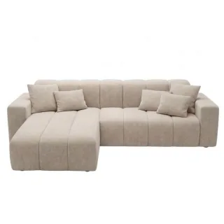 Graingold Ecksofa, Beige, Textil, Kiefer, 3-Sitzer, L-Form, Ottomane links,L-Form, 265x180 cm, Oeko-Tex®, Reach, Hergestellt in Europa, Handmade in Europe, Hergestellt in Europa, Made in EU, Real Wood, Wohnzimmer, Sofas & Couches, Wohnlandschaften, E