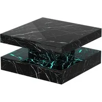 radelldar Couchtisch Quadratisch LED-Beleuchtung 2-in-1 (1-St), Moderner Wohnzimmertisch 78x78 cm mit Fernbedienung