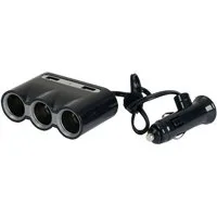 Filmer Zigarettenanzünder-Verteiler 3x Verteiler 12V Zigarettenanzünder mit 2 USB, Doppel-Steckdose Auto Strom-Adapter Montagezubehör