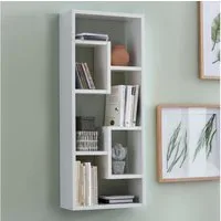 FINEBUY Wandregal Hängeregal 36 x 90 x 13,5 cm Holz Wandboard Dekoregal Modern, Weiß 36x90x13,5 cm Holz Design Hängeregal Modern, Wandboard Freischwebend Dekoregal Bücherregal Wand