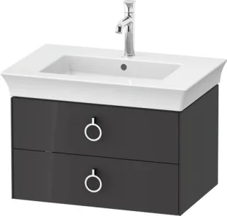 Duravit White Tulip Waschtischunterbau wandhängend Graphit Hochglanz 684x458x410 mm - WT43510H1H1 WT43510H1H1