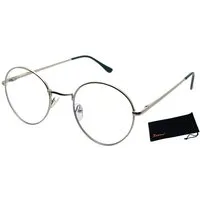 LUXXADA Sonnenbrille (Ovale Computerbrille Gläser mit Blau Licht Filter Panto Form Edelstahlbrille) Gaming und PC Brille aus Metall mit Anti Blue Light Gläser