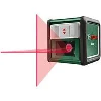 Kreuzlinienlaser Quigo, mit Klemme grün/schwarz, rote Laserlinien, Reichweite 10 Meter