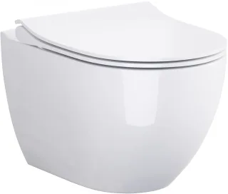 Neuesbad Serie 100 Wand-Tiefspül-WC spülrandlos (rimless), weiss mit Beschichtung, B:355, T:495mm NB1K109-0541