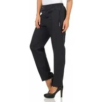 Aurela Damenmode Schlupfhose Stoffhose Damen Anzug- oder Business Hose Kurzgröße Teil-Gummizug, Bügelfalte, Reißverschlusstaschen