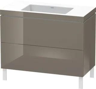 Duravit L-Cube c-bonded Set bodenstehend Flanell Grau Hochglanz 1000x480x698 mm - LC6938N8989 LC6938N8989