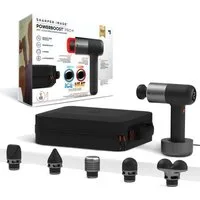 Sharper Image Massagepistole Powerboost PRO+ Hot&Cold, 1x Massagepistole Basis, 6x Massageköpfe, 1x Tragetasche, 1x Ladekabel, Regelung der Wärme & Kältestufen, 6 Aufsätze & Intensitätsstufen