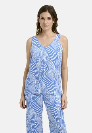 Smith&Soul - Woven Blouse V-neck Top true blue print - Gr. - M