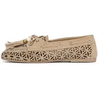 Derimod Loafer aus Veloursleder Loafer Wildleder, Laser-Cut-Design, Lederfutter, TPU-Sohle, Perlenquasten