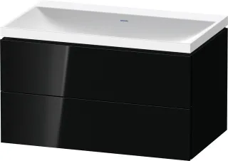Duravit L-Cube c-shaped Set wandhängend Schwarz Hochglanz 800x480x480 mm - LC6951N40400000 LC6951N40400000