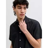 Jack & Jones Kurzarmhemd JJEBREEZE LINEN BLEND SHIRT S/S SN mit Leinen