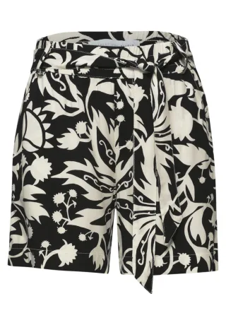 Street One - High Waist Shorts mit Gürtel schwarz - Gr. - 42
