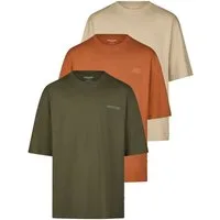 Jack & Jones T-Shirt Herren Basicshirt JJECHARGE 3er Set Pack Oversize Fit (Vorteilspack, 3-tlg) Kurzarm Tee Shirt mit Rundhalsausschnitt aus 100% Baumwolle