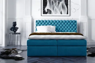 Boxspringbett Schlafzimmerbett PARINI 120x200cm Blau