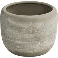 Dehner Übertopf Romy, Ø 24 - 29 cm, Höhe 20 - 26 cm, rund, Keramik, Übertopf mit reliefartiger Oberfläche, für Zimmerpflanzen