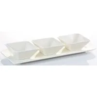 Retsch Arzberg Snackschale FANTASTIC, Porzellan, (Set, 4-tlg), außergewöhnliche eckige Form, Fine China Porzellan