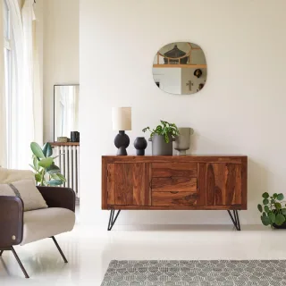 Buffet aus Palisander 150 cm Sideboard Highboard Massivholz